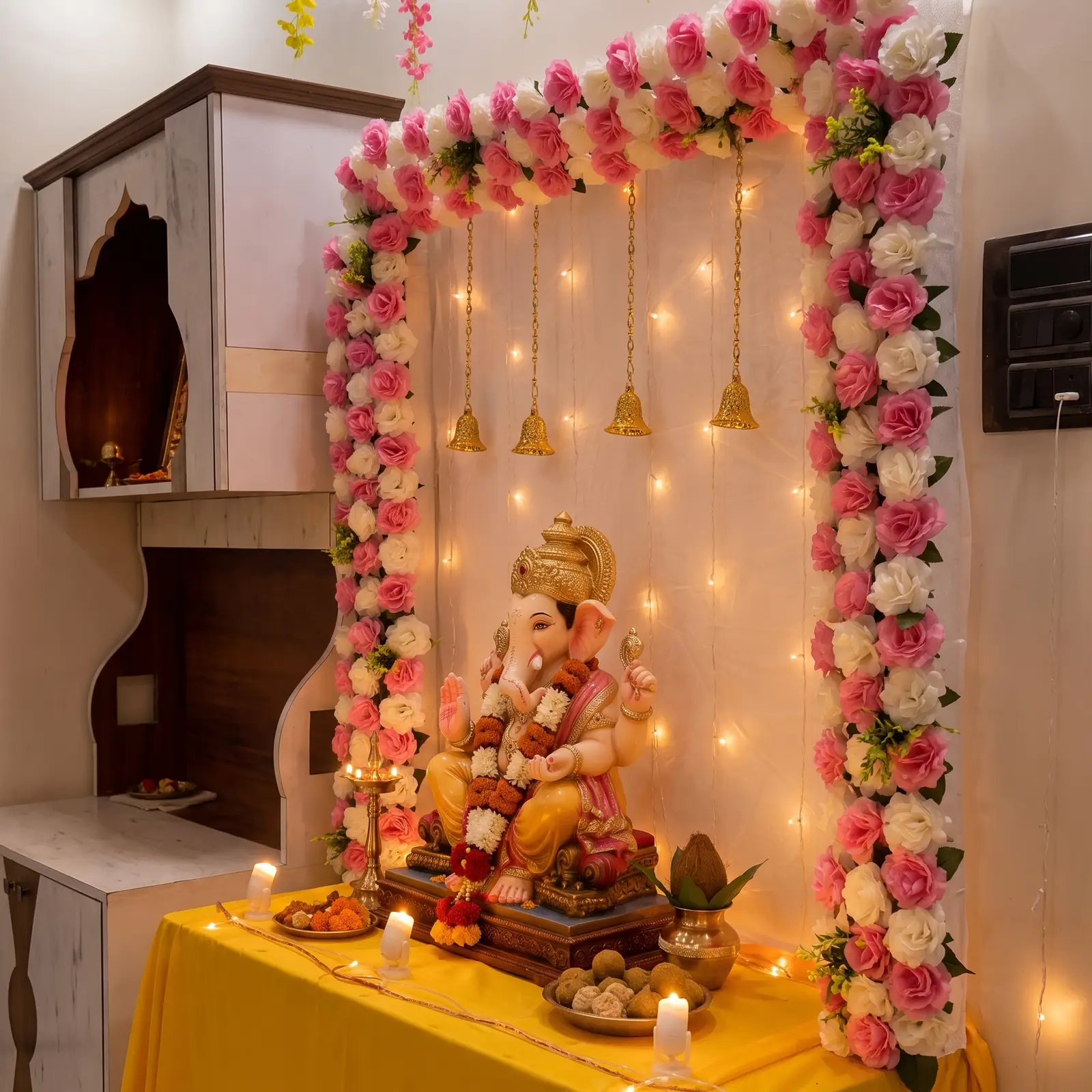 Beautiful Ganpati Home Decoration — thumbnail 2