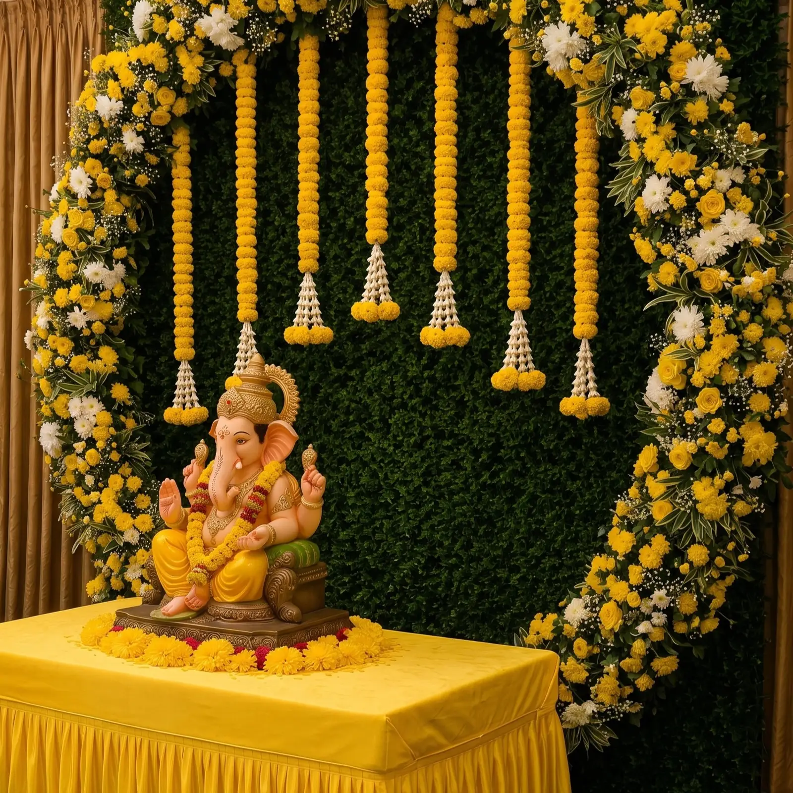 Ring Backdrop Decoration for Ganpati Puja — thumbnail 2