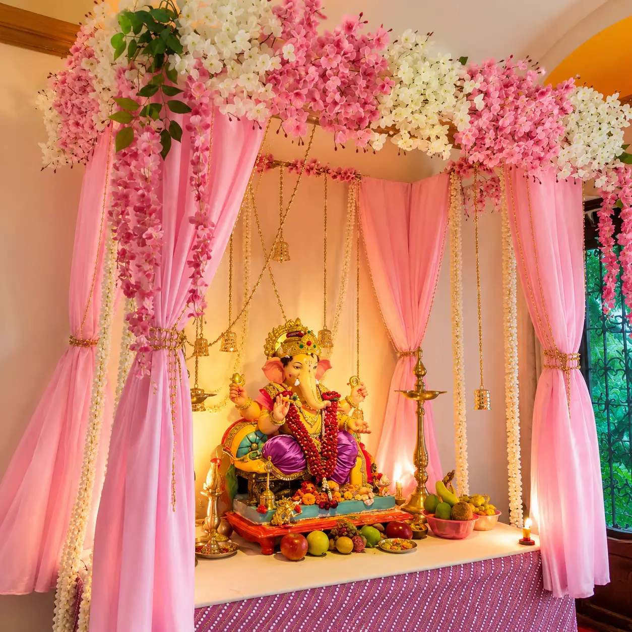 Floral Ganpati Decoration — thumbnail 2