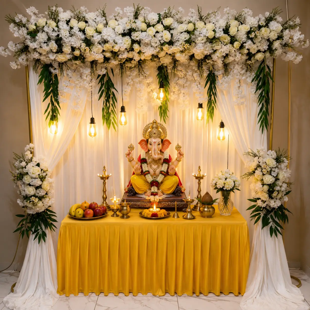 Ganpati Bappa Traditional Decoration — Ganpati Decoration for Home, Office & Pandal