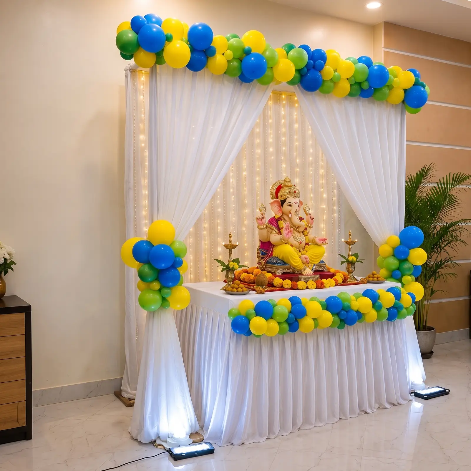Simple Mandap Decoration for  Ganesh Chaturthi — thumbnail 2