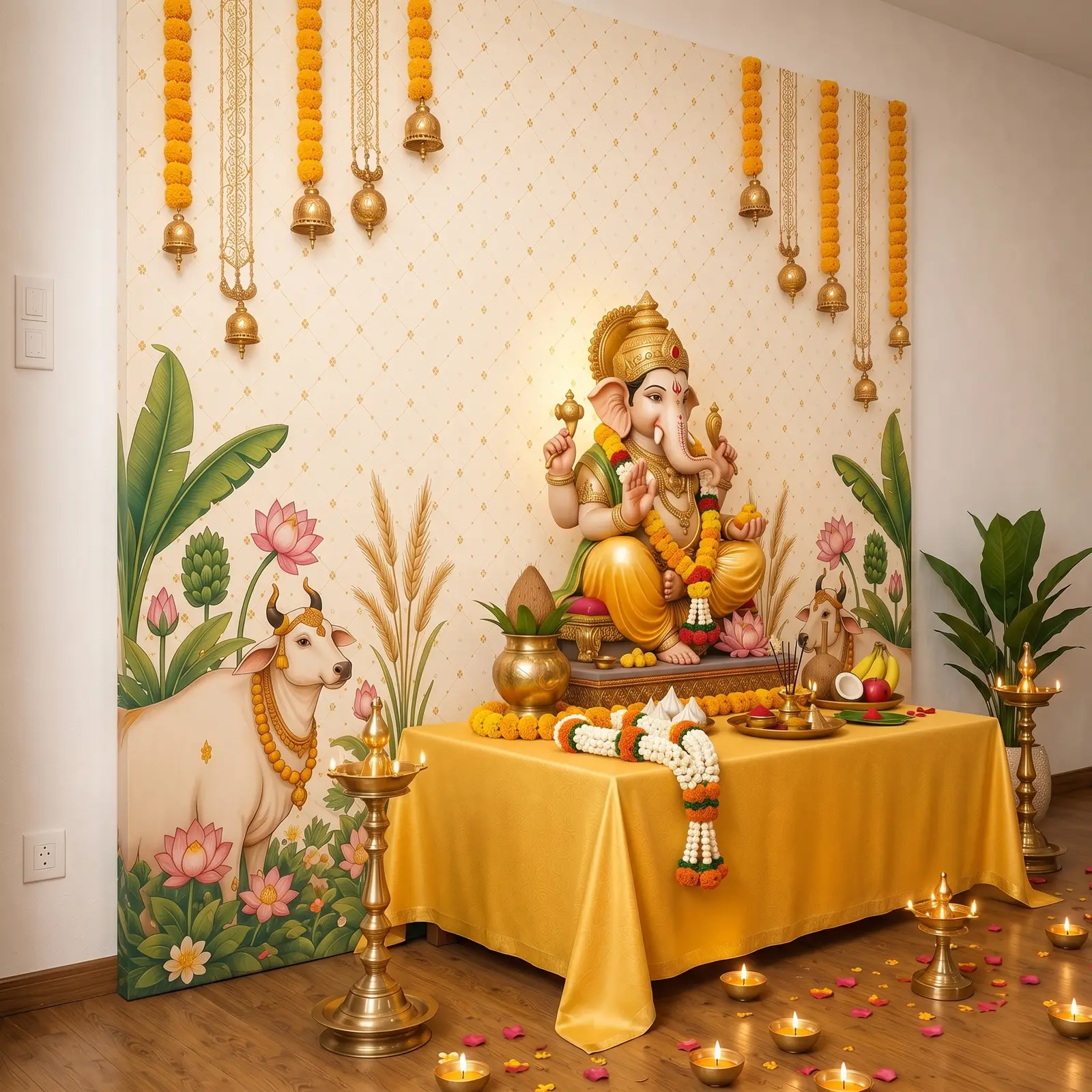Ganpati Festival Backdrop Decoration — thumbnail 2