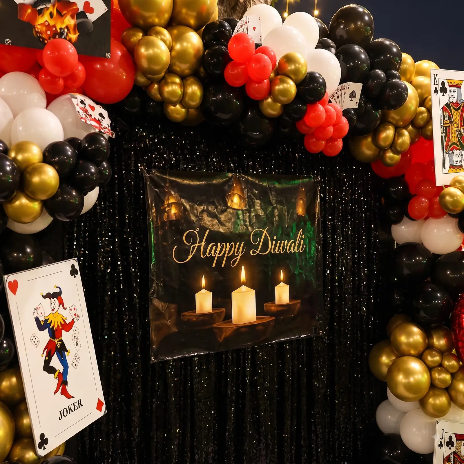 Cards Theme Diwali Party Decoration — thumbnail 3