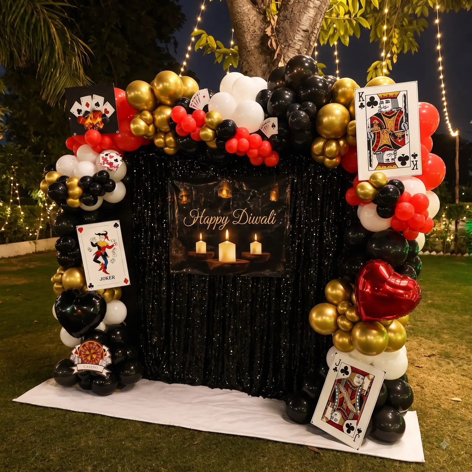 Cards Theme Diwali Party Decoration — thumbnail 2