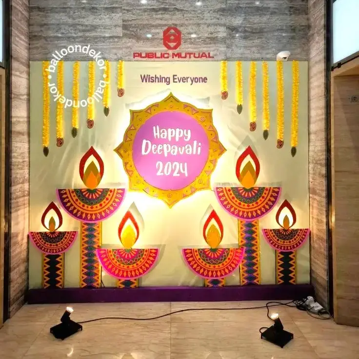 Customized Diwali Backdrop For Office — Diwali Decoration