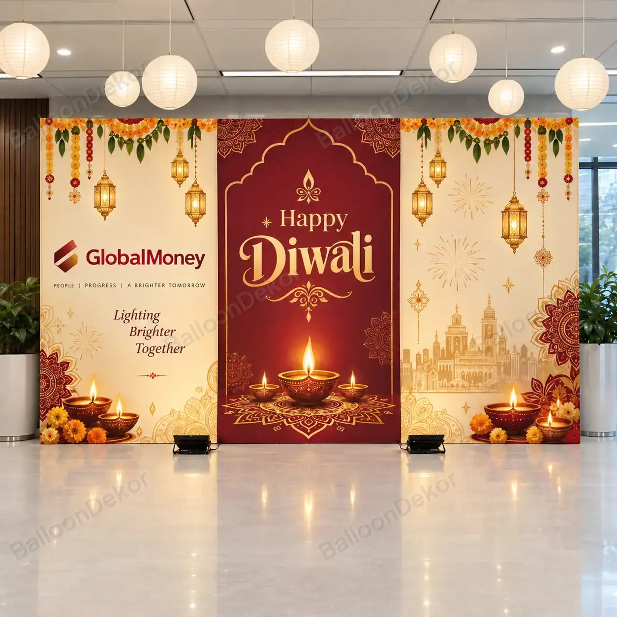 Grand Office Lobby Decoration for Happy Diwali — thumbnail 2