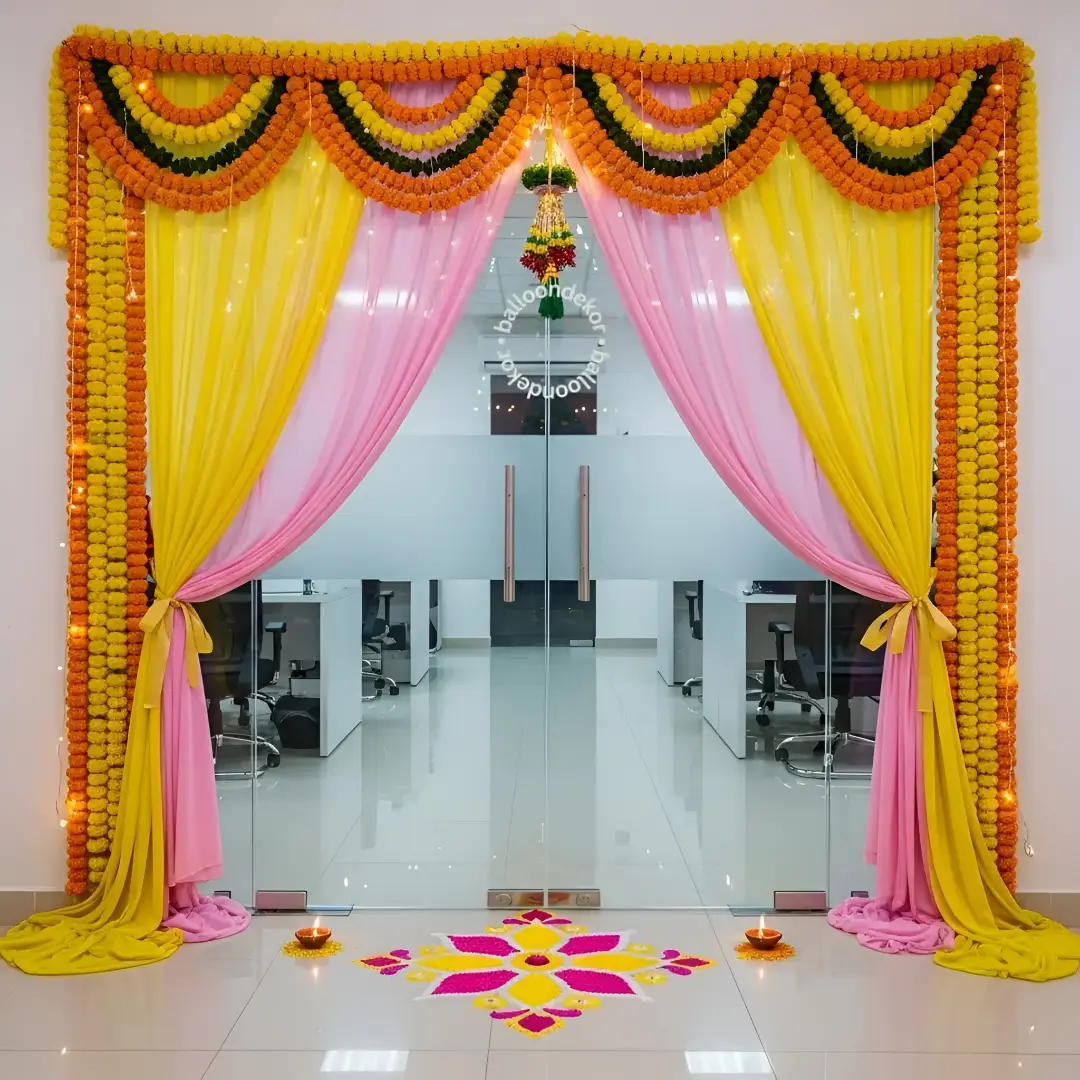 Premium Diwali Office Entrance Gate Setup — Diwali Decoration