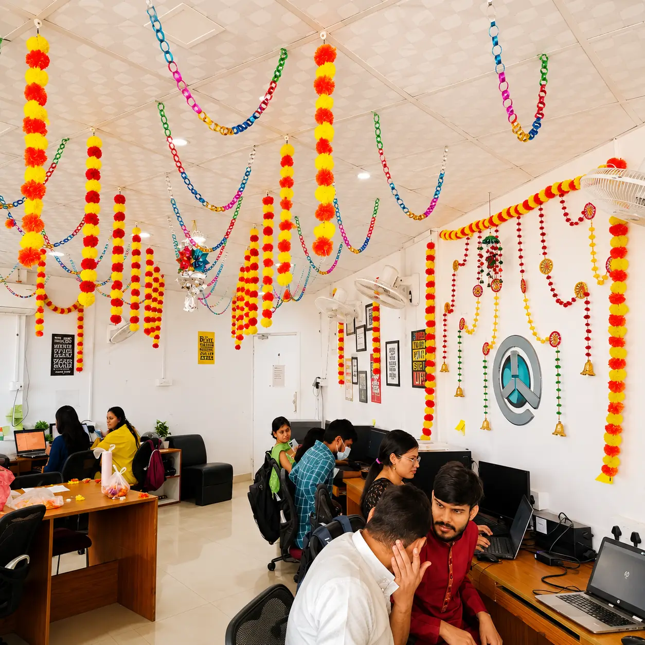 Simple Diwali Office Decoration — Diwali Decoration