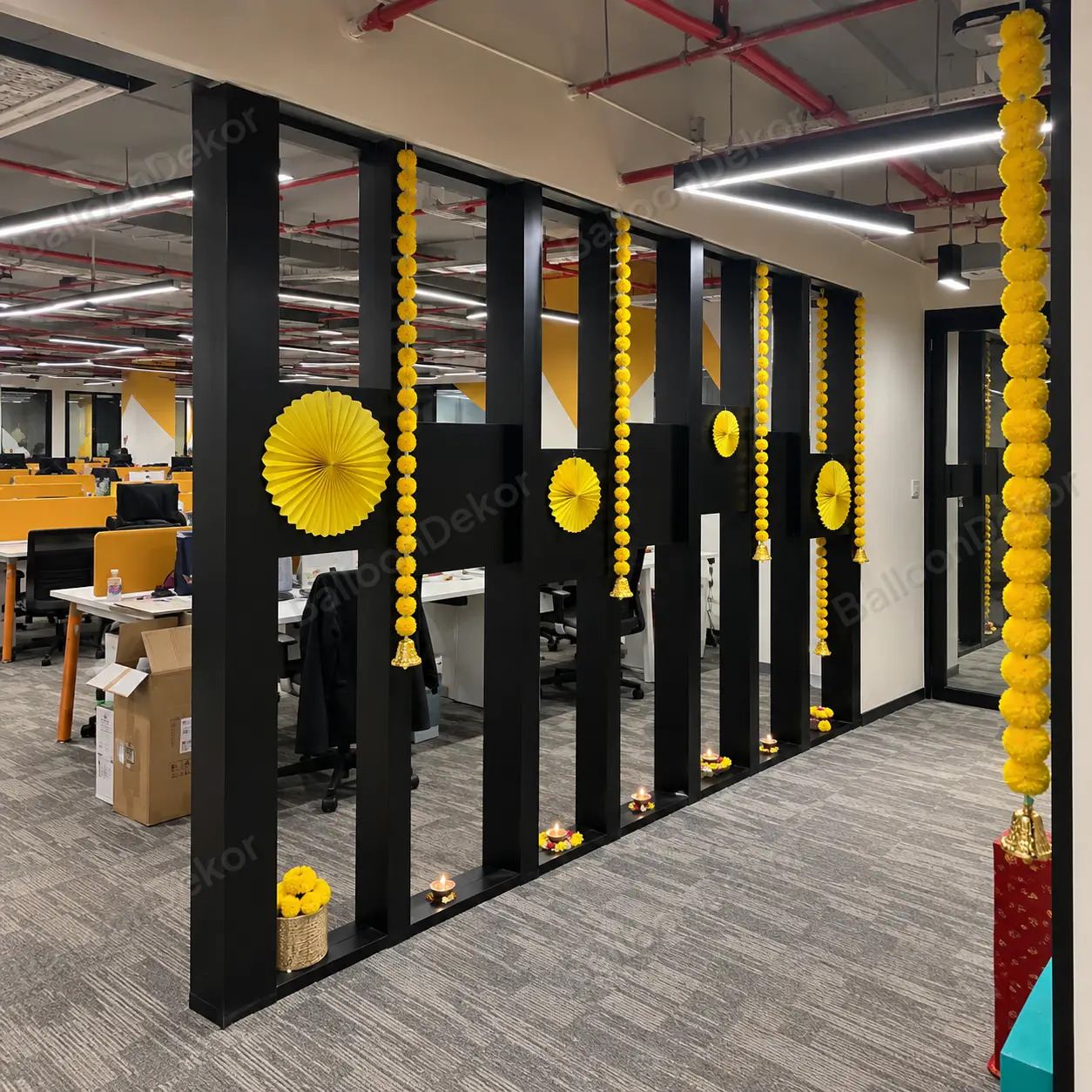 Vibrant Diwali Office Reception Decor — thumbnail 3