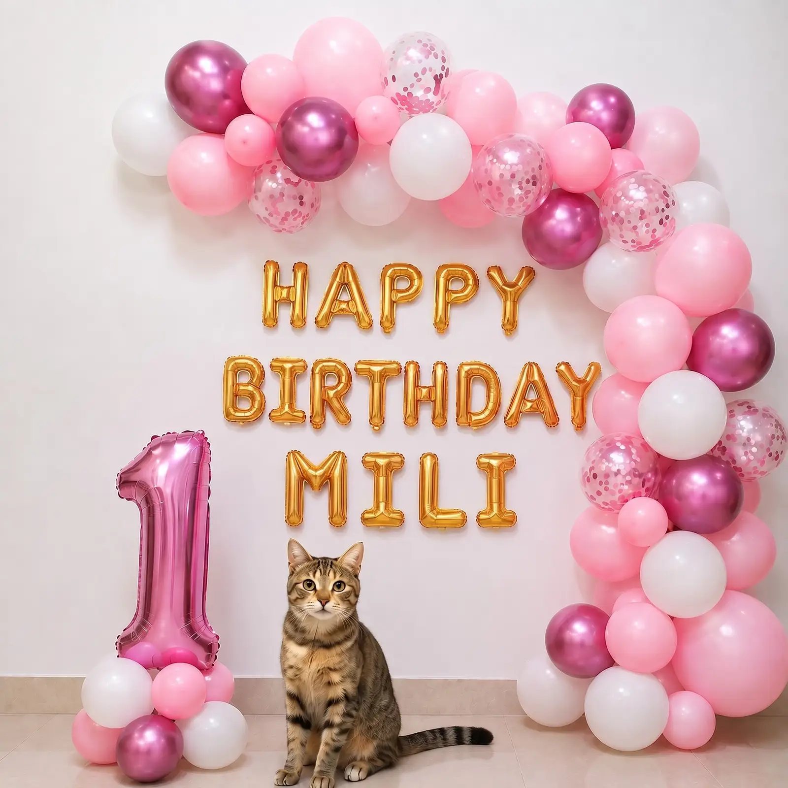 Cute Kitten Birthday Party Decoration — Pet Birthday Decoration for Dogs & Cats