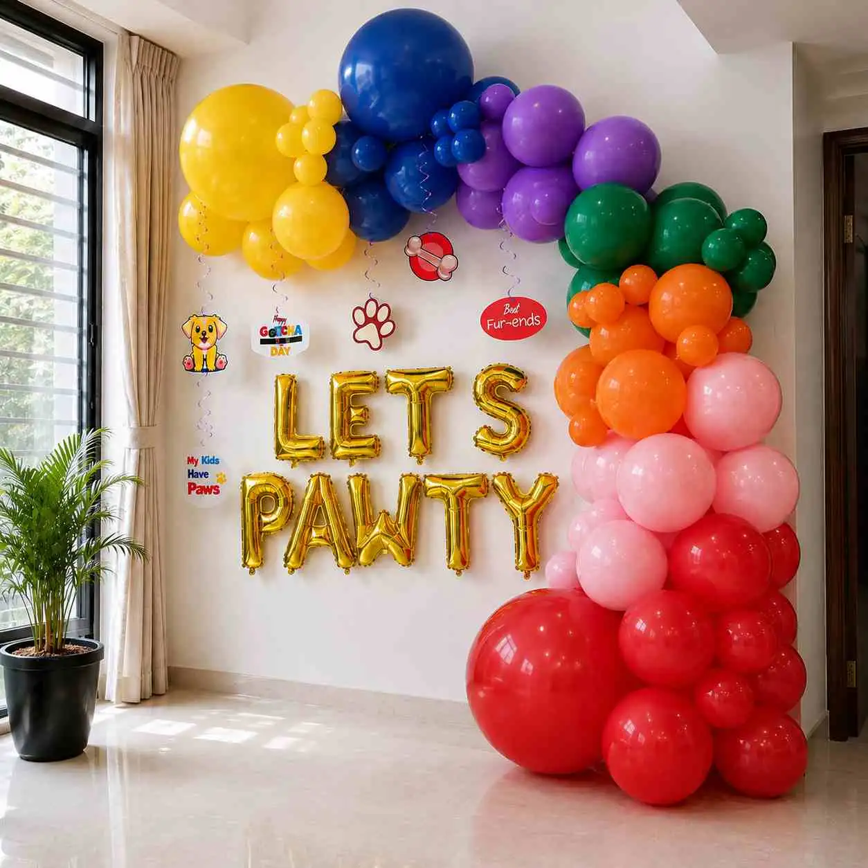 Let’s Pawty Pet Birthday Balloon Decoration — thumbnail 3