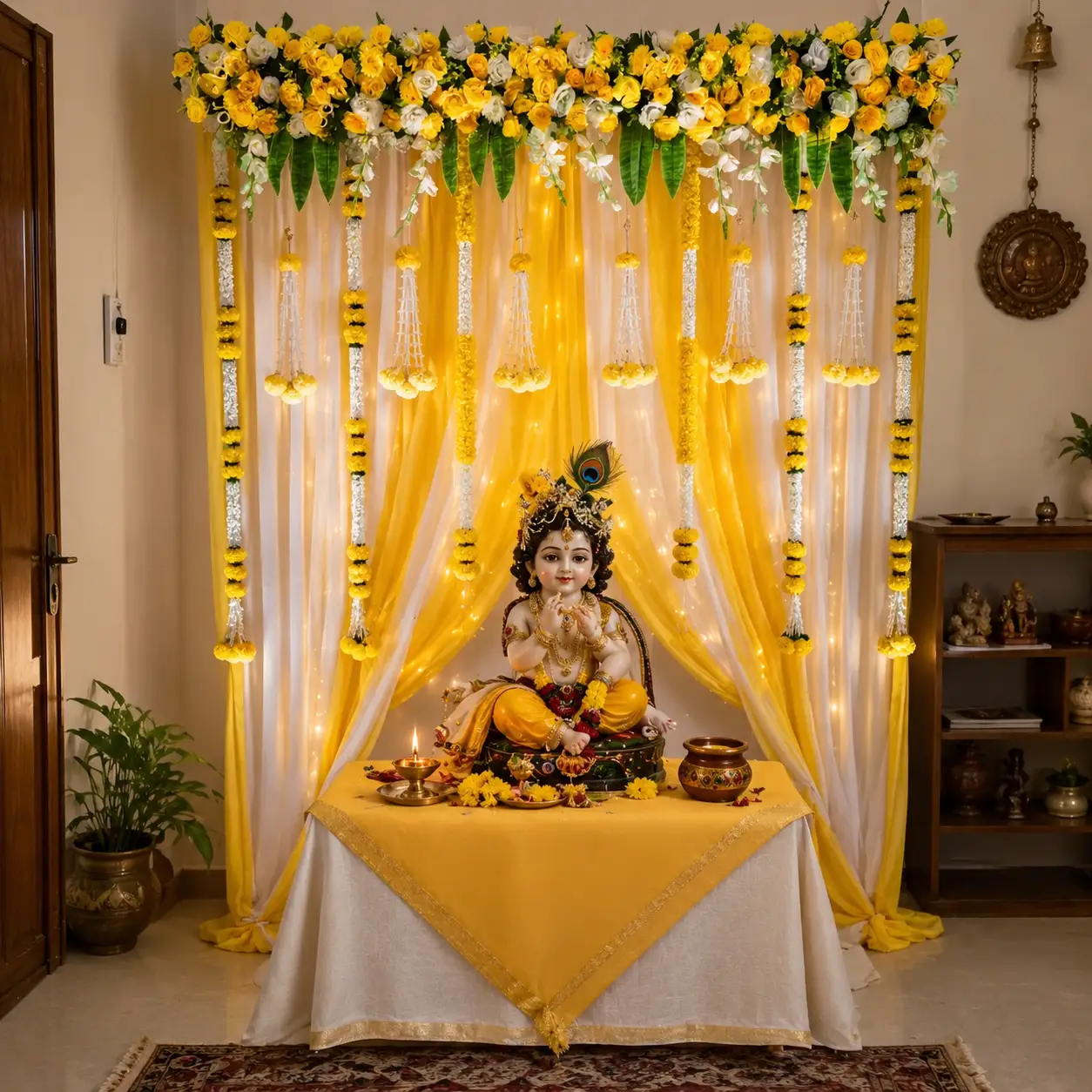 Janmashtami Flower Decoration — Janmashtami Decoration at Home