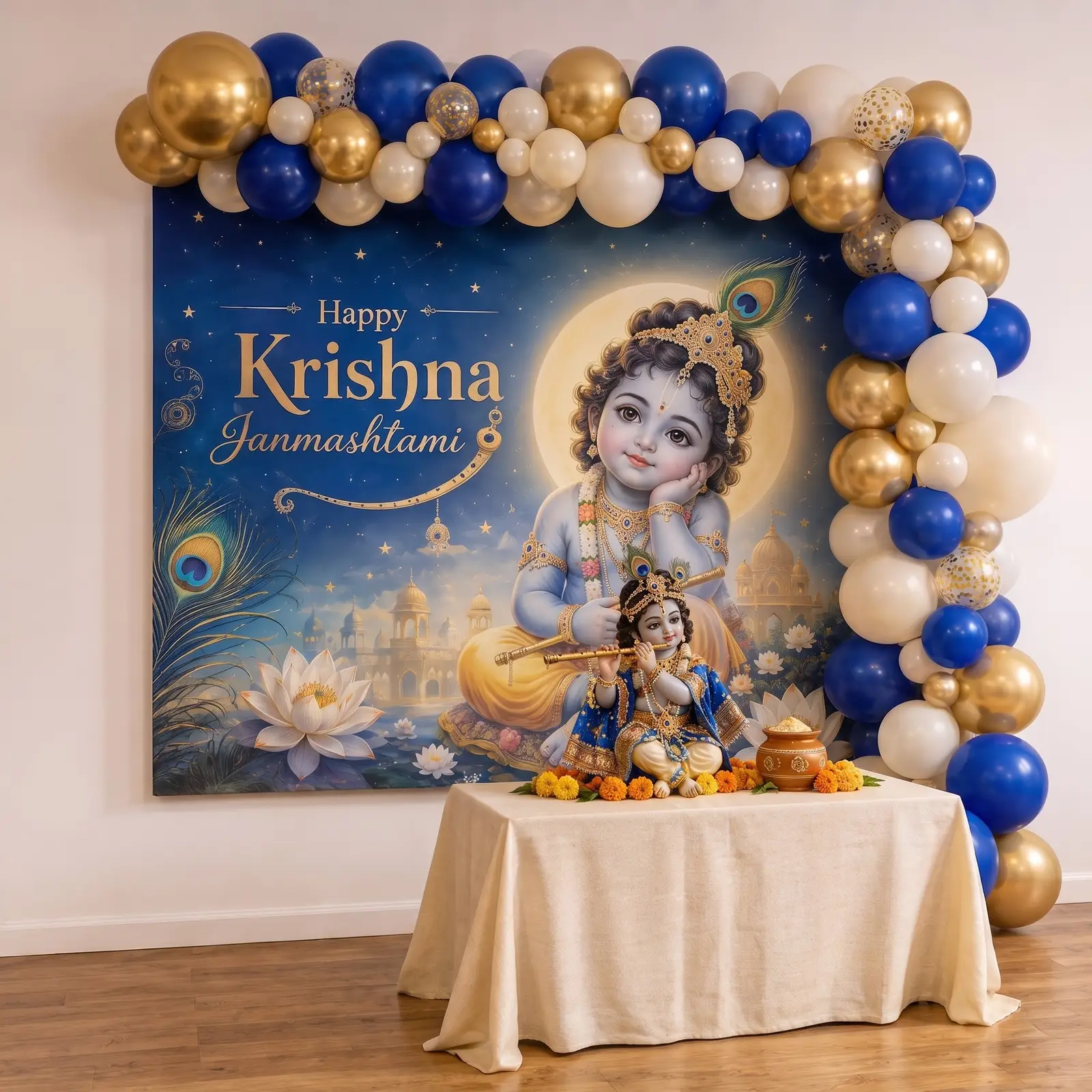 Janmashtami Home Balloon Decoration — thumbnail 2