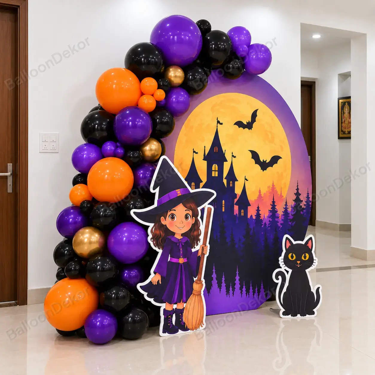 Cute Witch Theme Balloon Decoration — thumbnail 2