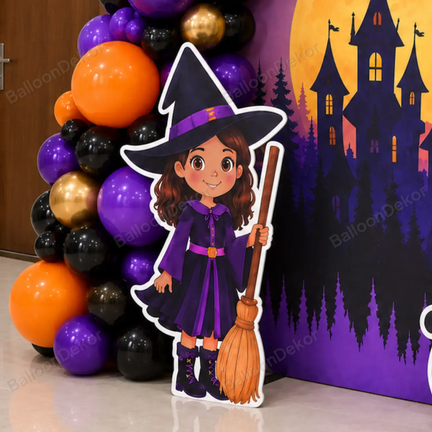 Cute Witch Theme Balloon Decoration — thumbnail 3