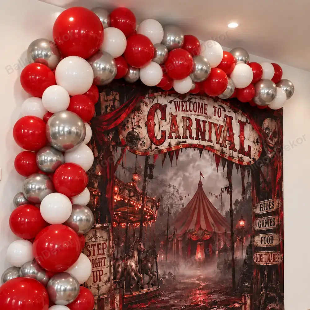 Spooky Carnival Theme Balloon Setup — thumbnail 2