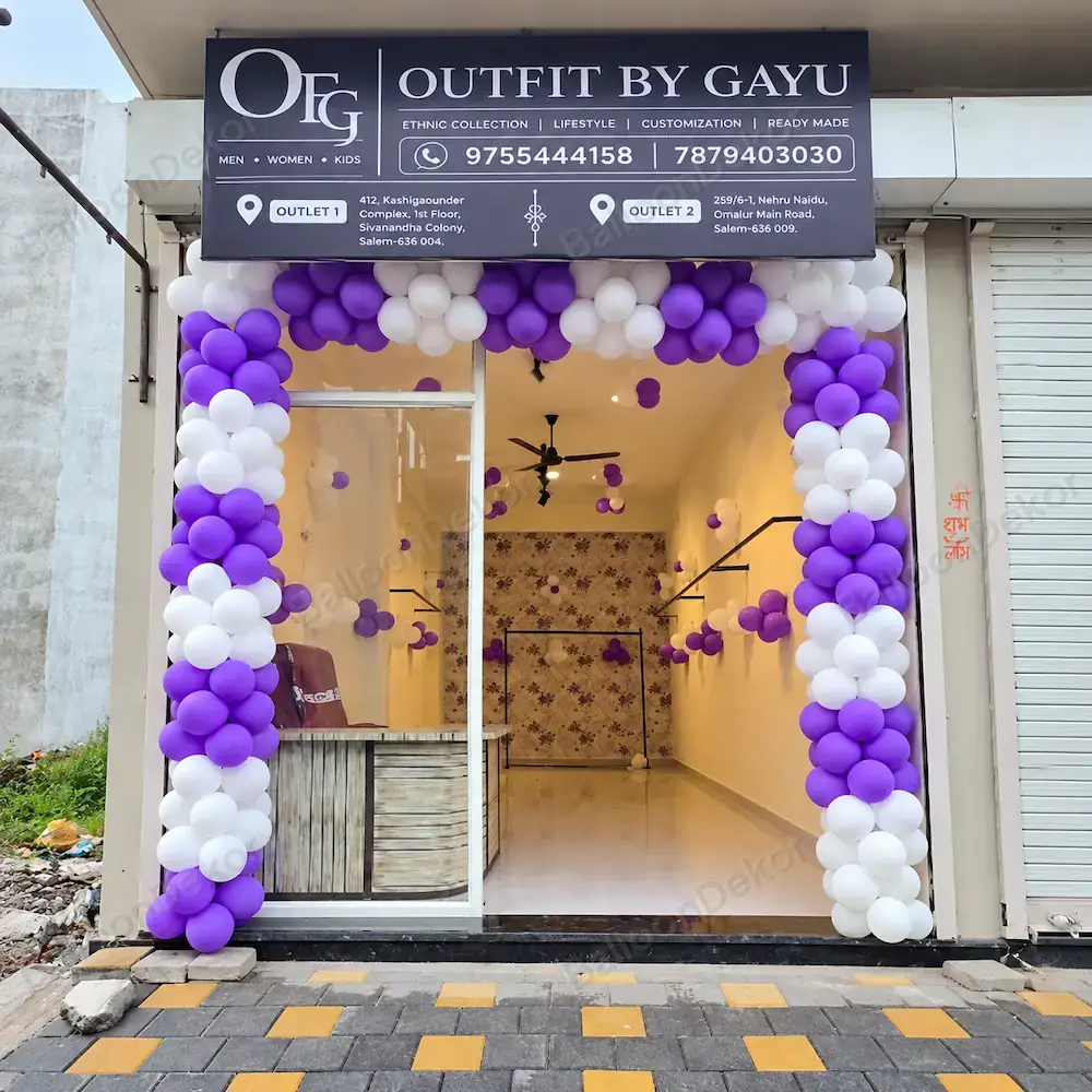 Balloon Decoration for Shop Entrance — Shop & Office Opening Decoration
