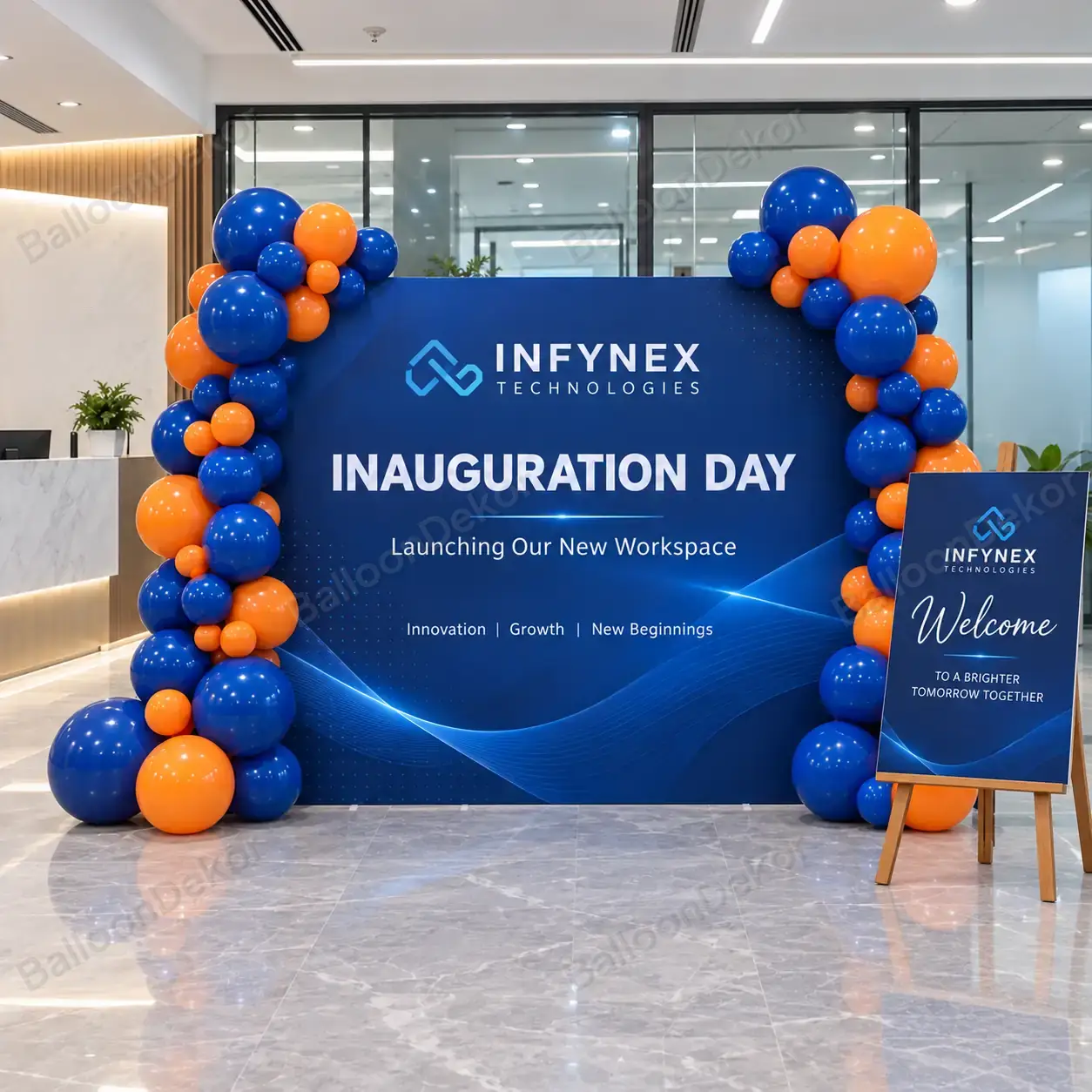 Office Welcome Backdrop Decoration — Shop & Office Opening Decoration