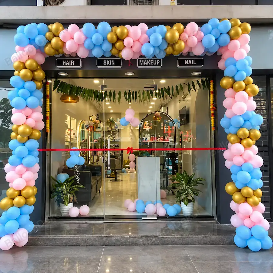 Salon Entrance Balloon Decoration — Shop & Office Opening Decoration
