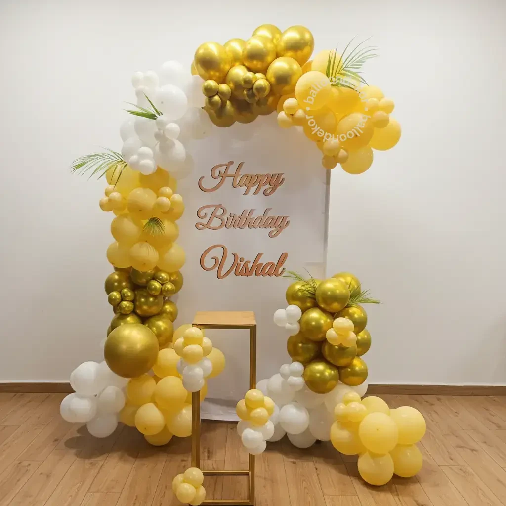 Gold Balloon Arch Birthday Decor — thumbnail 2