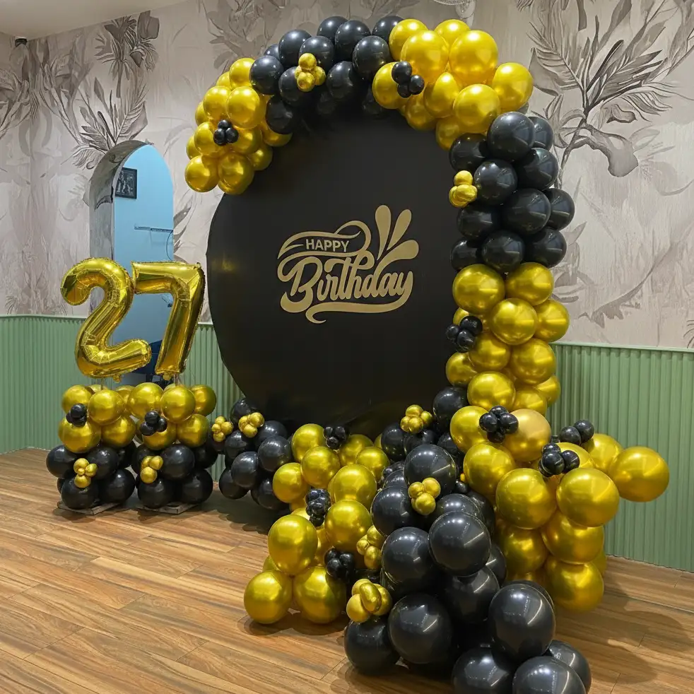 Golden Birthday Backdrop Setup — thumbnail 3