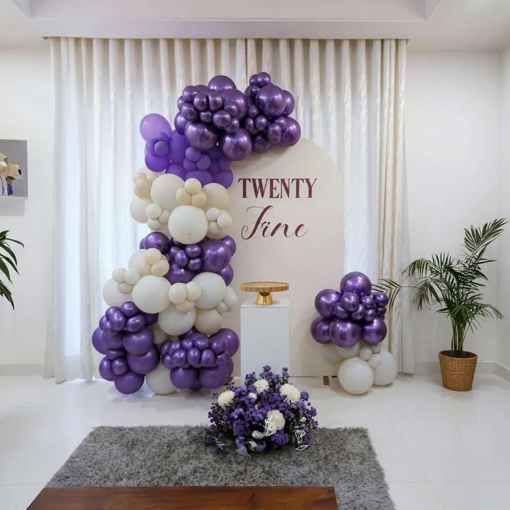 Luxury Purple Balloon Birthday Setup — thumbnail 2