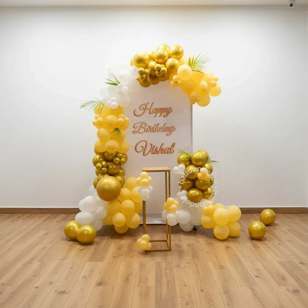 Gold Balloon Arch Birthday Decor — thumbnail 3