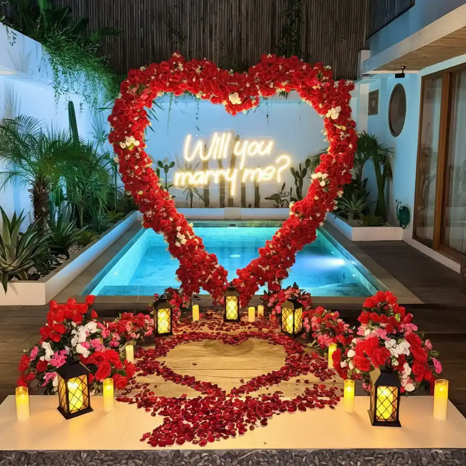 Heart Felt Proposal Flower Setup