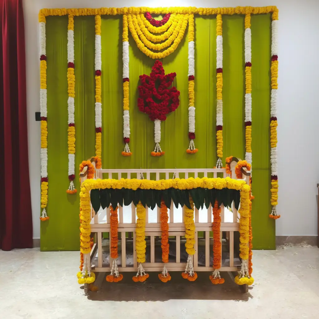 Traditional Baby Chathi Setup at Home