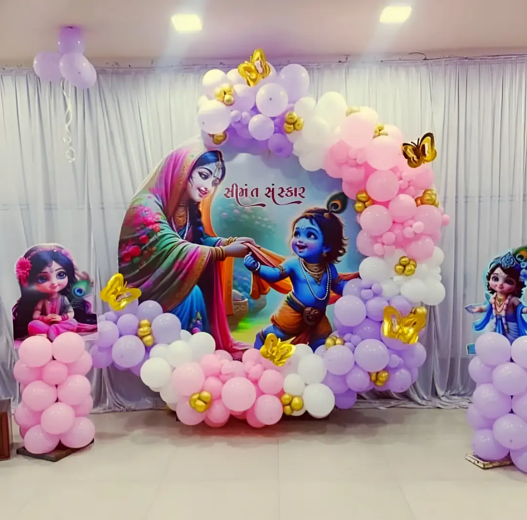 Baby Chathi Backdrop Decoration