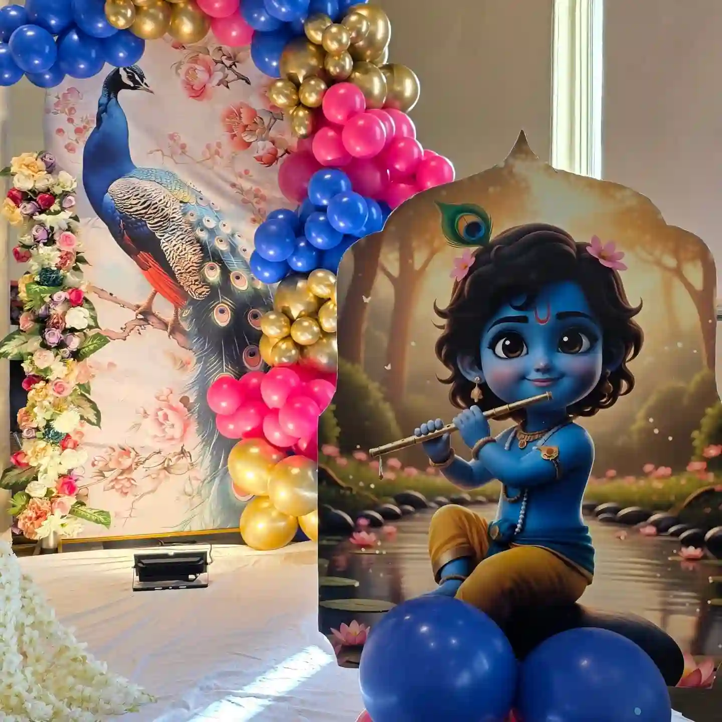Radha Krishna Theme Baby Shower Decor — thumbnail 2