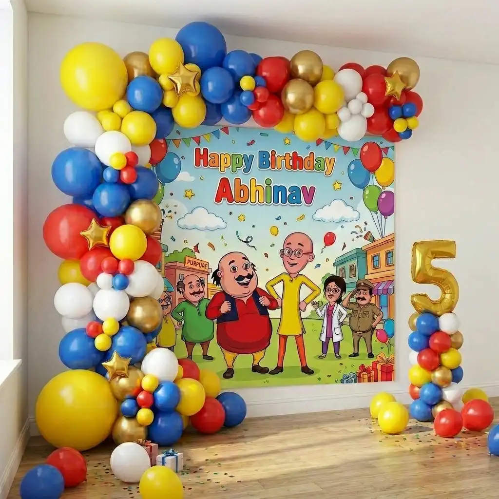 Motu Patlu Birthday Backdrop — thumbnail 2