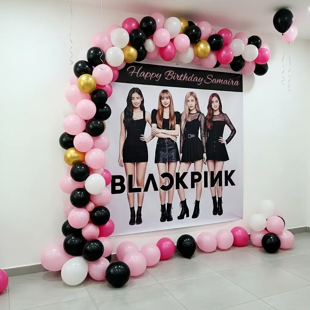 Blackpink Theme Balloon Arch Decoration — thumbnail 3