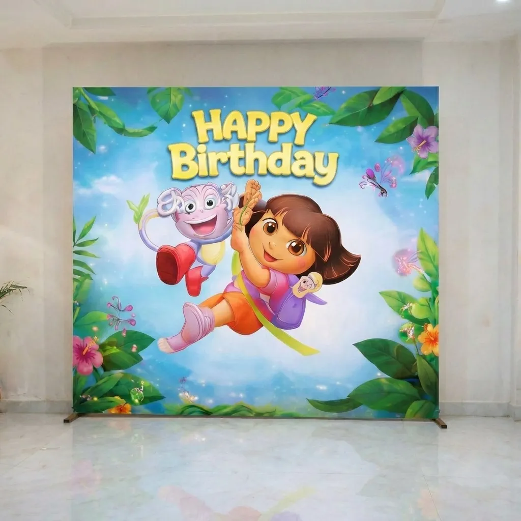 Dora Theme Kids Birthday Decoration — thumbnail 3