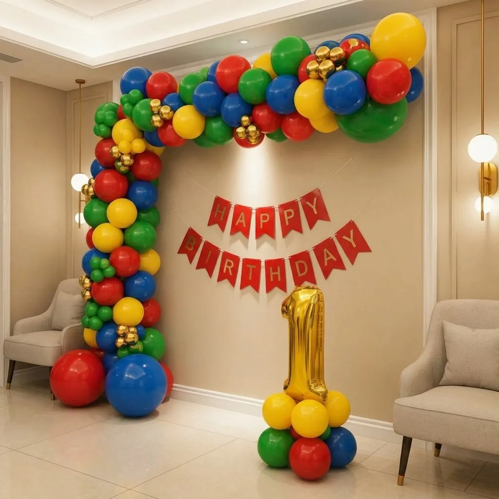 First Birthday Balloon Arch Decor — thumbnail 3