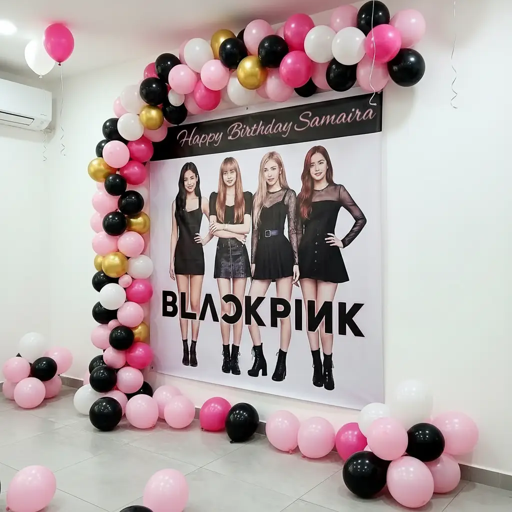 Blackpink Theme Balloon Arch Decoration — thumbnail 2