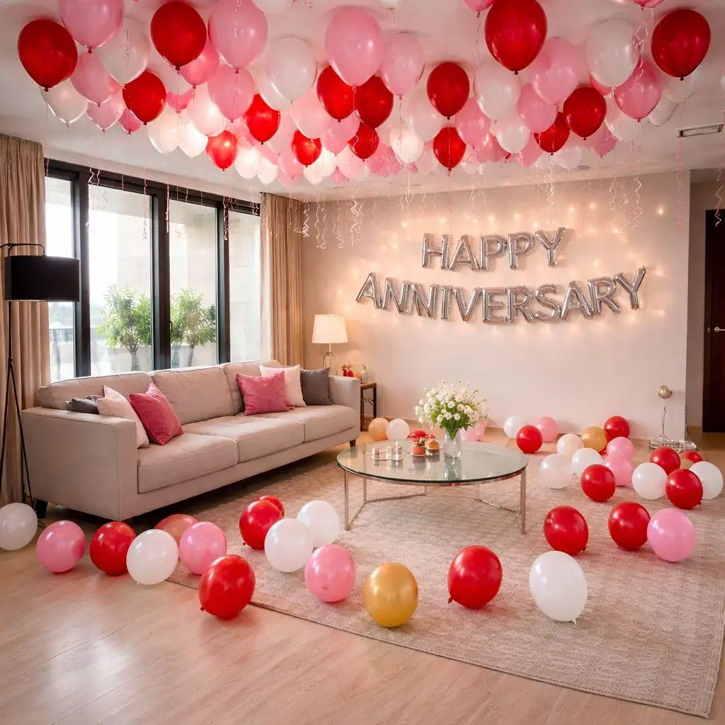 Romantic Anniversary Balloon Decoration
