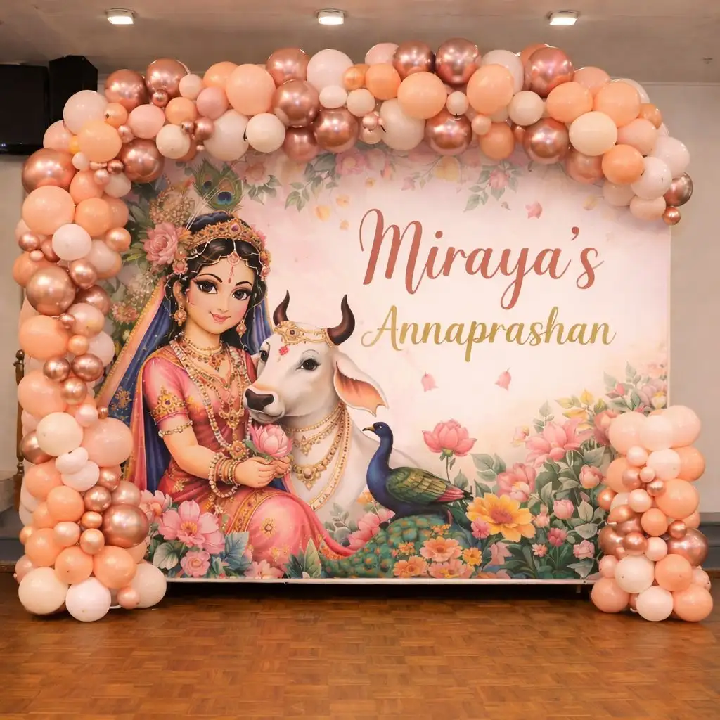 Annaprashan Decoration Backdrop with Balloon