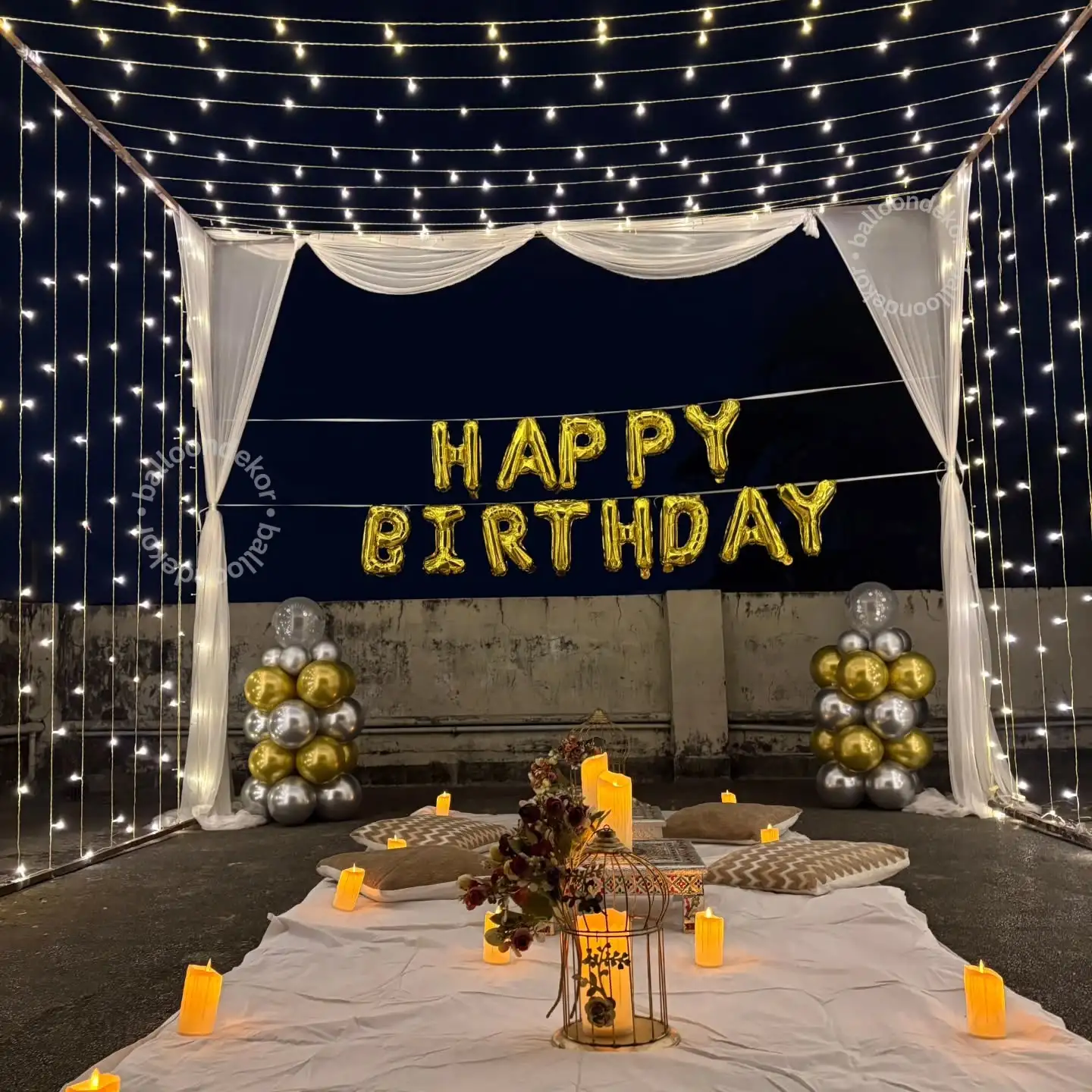 Open Terrace Birthday Setup