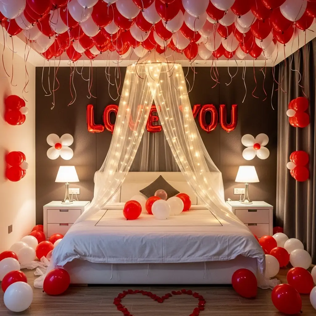 Romantic Valentines Day Canopy Setup