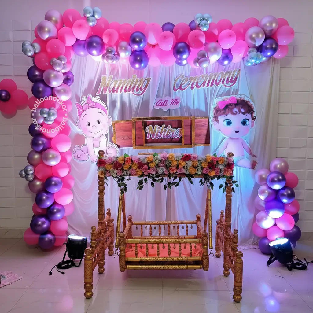 Little Bloom Naming Backdrop Decor