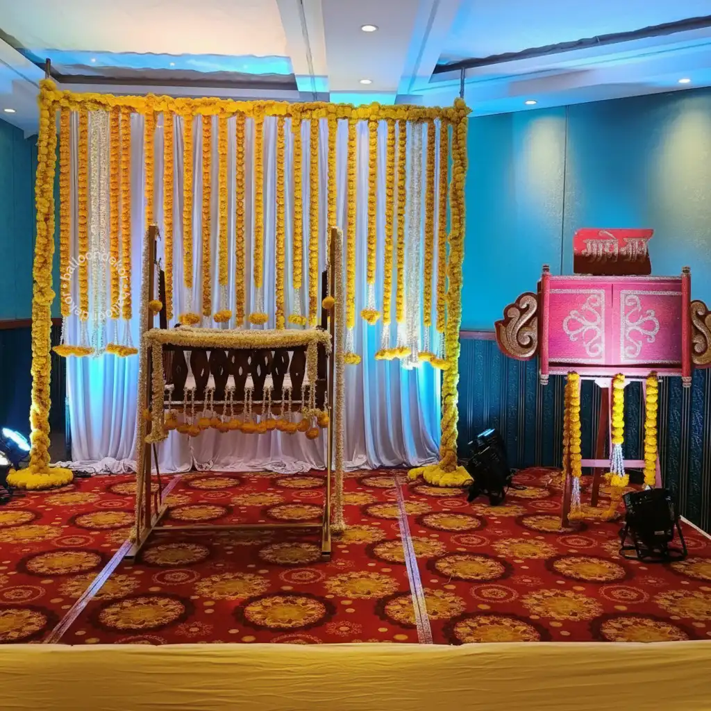 Floral Cradle Baby Naming Decoration