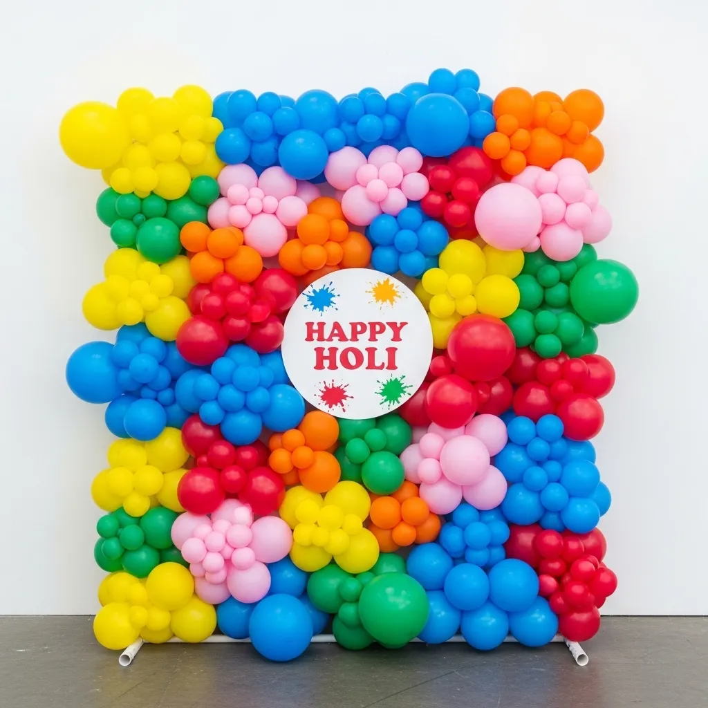 Holi Special Balloon Wall Decor