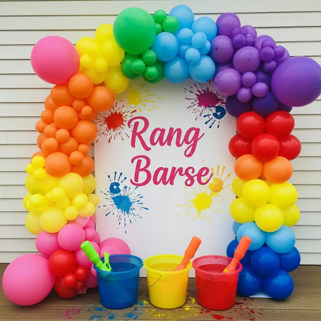 Customized Backdrop Holi Decoration