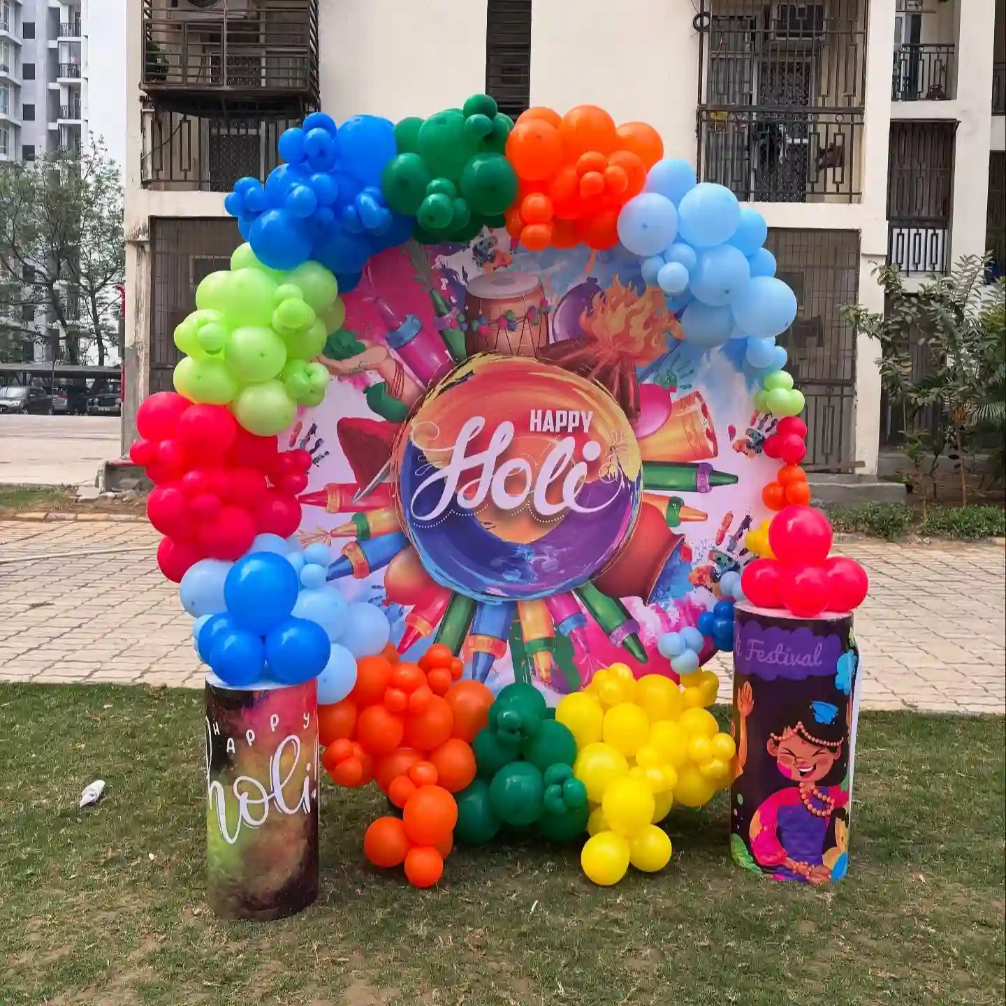 Happy Holi Backdrop Decoration