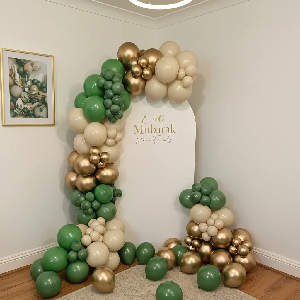 Indoor Eid Mubarak Balloon Decoration
