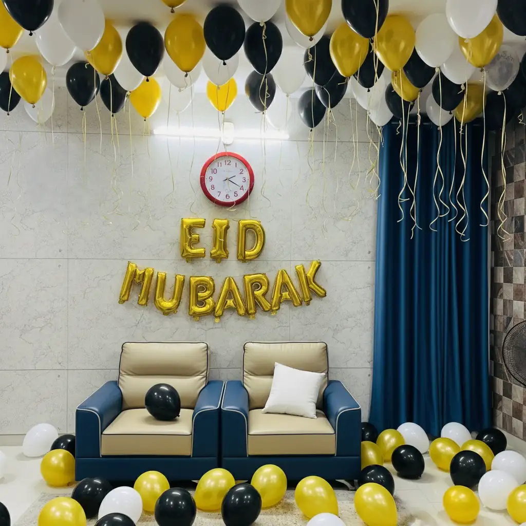 Eid Mubarak Balloon Decoration at Home