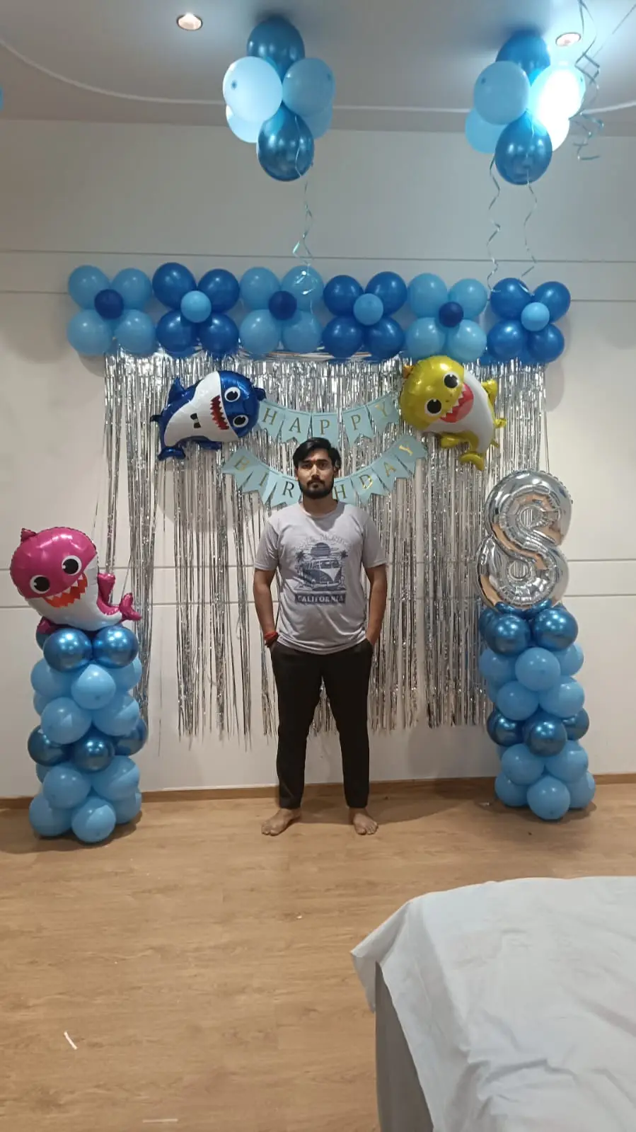 Simple Baby Shark Wall Birthday Decoration